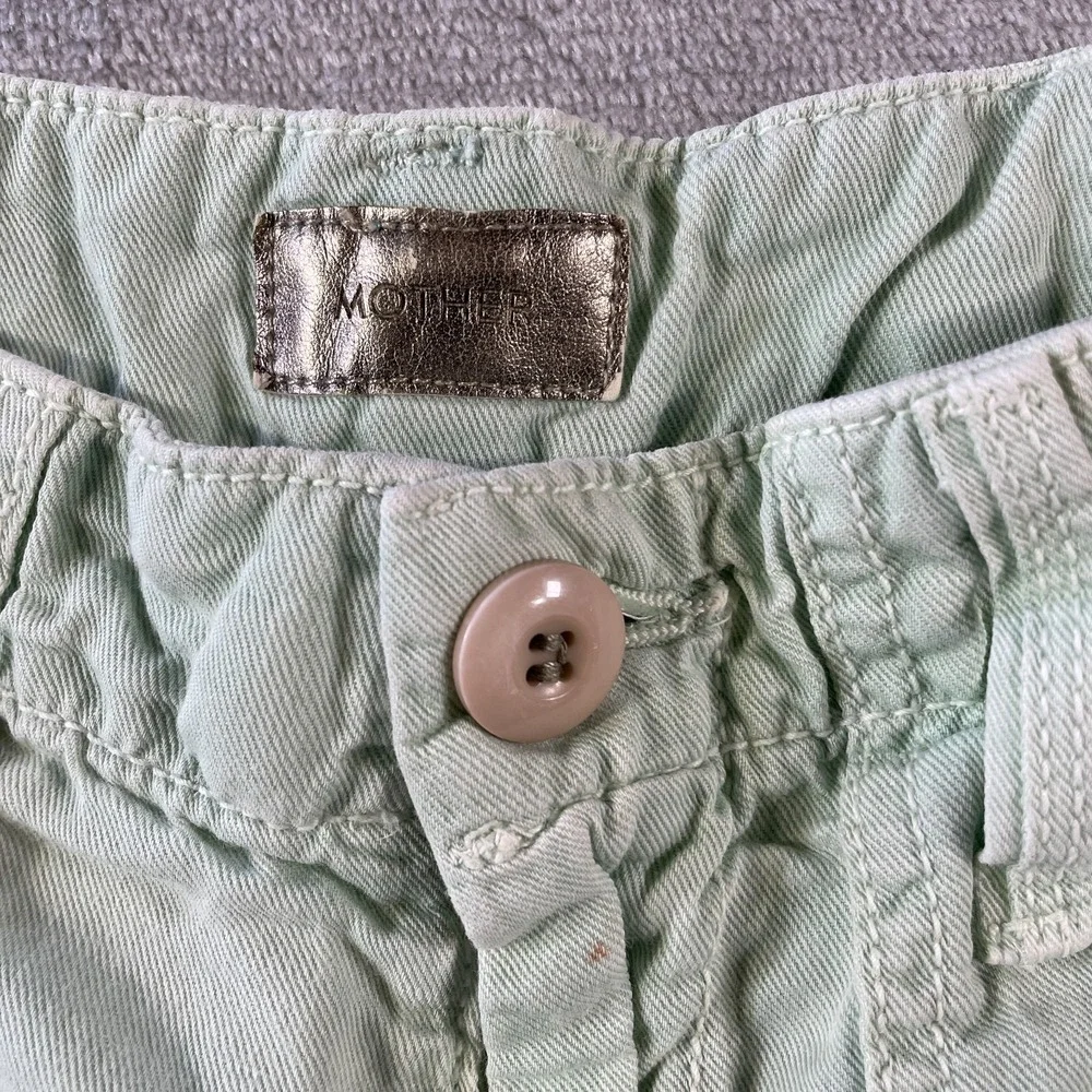 Mother Pants Women 26 Hedge Green The Shaker Chop Crop Fray‎ Straight Preppy